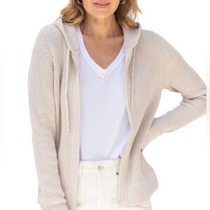 Pura Cashmere Cotton Fisherman Hoodie Size M